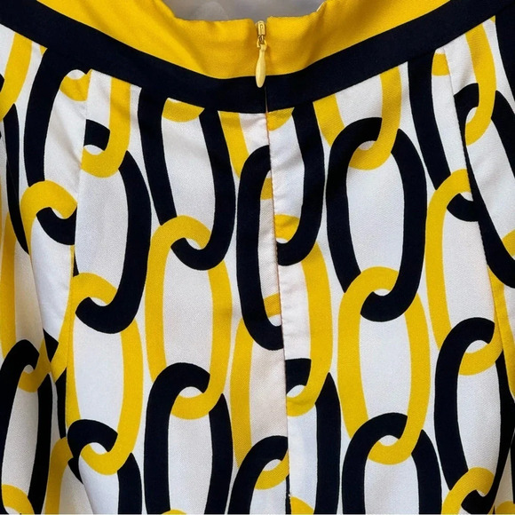 Milly Chain Link Halter Navy & Yellow Women’s Size 4 sheath dress backless  sexy - Picture 8 of 16